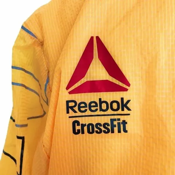 REEBOK x CROSSFIT The Clock Is Watching Lightweight Windbreaker Jacket Yellow M - Picture 5 of 11